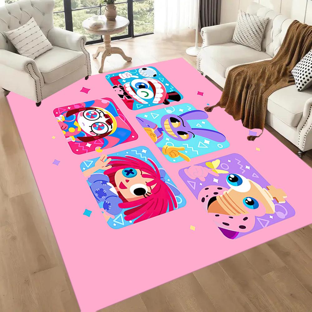 Digital Circus Carpet Perfect for Game Room Dining Room Kitchen Dormitory Anti-slip Rug Decorate Offices Luxury Gift for Birthday, Christmas, Wedding