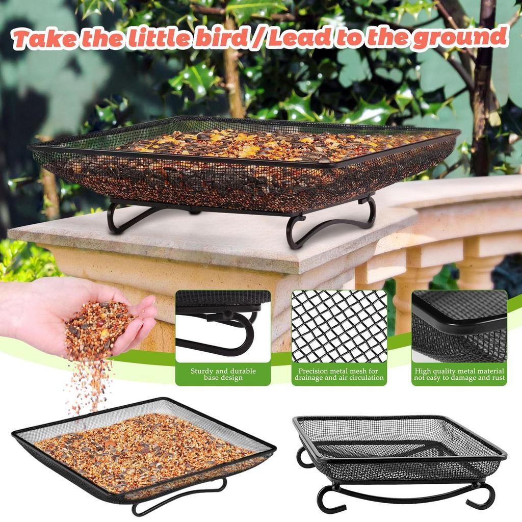 Zemní podnos na krmítko pro ptáky Krmítko pro ptáky z kovaného železa,Kovové pletivo pro krmítko pro ptáky