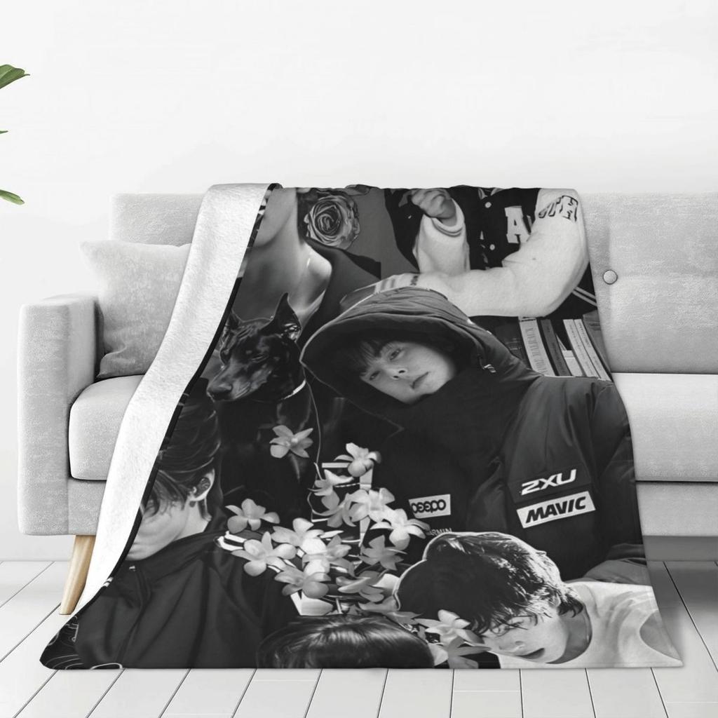 Custom Sofa Fleece Cha-A Singer Eun Woos Throw Blanket Warm Flannel Kpop Star Blankets For Bedding Travel Sofa Quilt