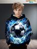 Kids Clothes Boys Hoodies Long Sleeve 3D Football Print Children Spring Fall Clothes Casual Outdoor Active Boys Clothing Tops