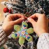 Christmas Snowflake Felt Ornament Kit with Pre-Cut Felt 3D Embroidery Needlepoint Kit Xmas Felt Snowflake Pendant Crafts