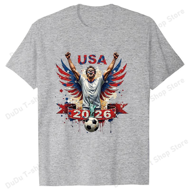 New Unisex Fashion O Neck Tops 2026 Football Printing Shirt Short Sleeve T Shirt Casual Shirt Summer T Shirts Football Fan Shirt