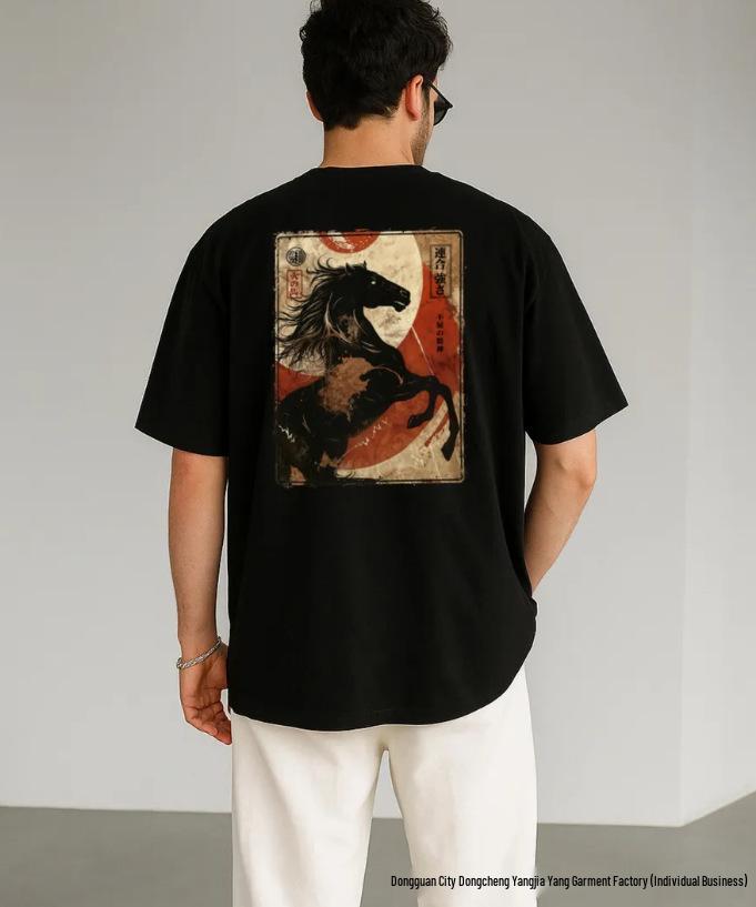 

Trendy 100% Cotton Short Sleeve T-Shirt - Versatile Summer Style with Unique Fashion Print Small чёрный