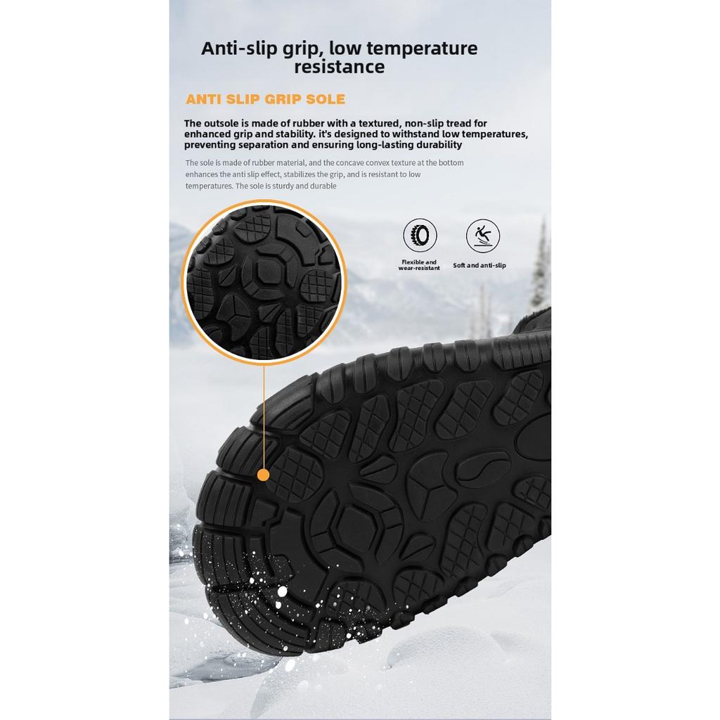 Zimní sněhule s plyšovou izolací, bavlněné boty pro muže, bavlněné boty s mezipodešví, boty na turistiku odolné proti opotřebení, pánské silné outdoorové boty