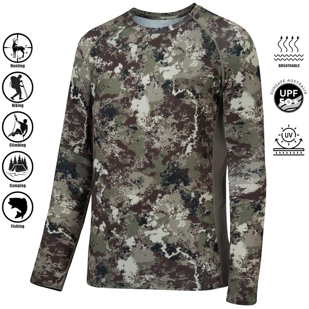 

Рубашка для рыбалки UPF50+ 2024 с длинным рукавом, камуфляжная, мужская, для активного отдыха, влагоотводящая, джерси, одежда для рыбалки, топы 6XL