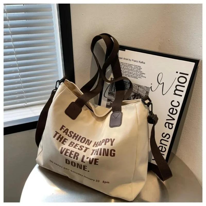 Multifunctional Chest Bag Fashion Trend Large Capacity Canvas Shopping Tote Bag Single Shoulder Bag Class Artistic Handbag 1Pc