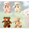 Adorable Silky Ribbon Teddy Bear Plush Toy For Girls Pp Cotton Stuffed Animal In Short Plush