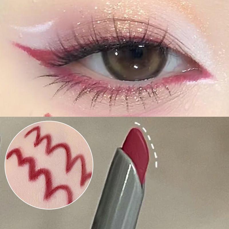Silky Lasting Scythe Eye Liner Pencil Natural Matte Wine Red Lying Silkworm Eyeliner Pen Easy To Color for Beginners Eye Makeup
