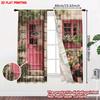 Set Of 2 Pink House Floral Curtains Digital Printing Stone Wall Colorful Flowerpots Blue Door Window Cozy Bedroom Decor Curtain Polyester Perfect For