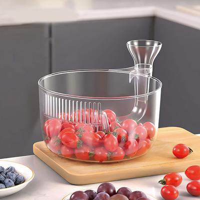 NEW Automatic Fruit Washer Automatic Washing Bowl With Strainer Vegetable Rinser Container Berries Washer For Home Barbecue Tool