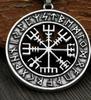 Nordic Viking Runes Compass Pendant Necklace - Men's Trendy Accessory