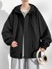 Men's Plus Size Casual Hooded Jacket - Windproof & Trendy for Spring/Autumn