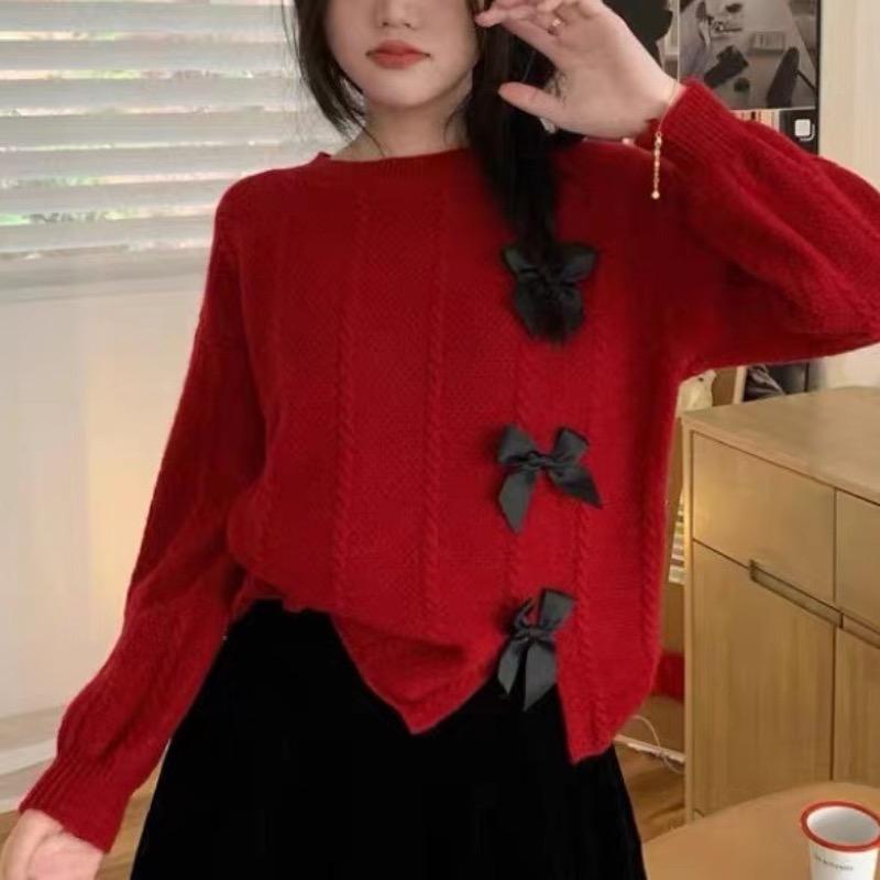 

Рождественский свитер женский вязаный свитер One Size чёрный