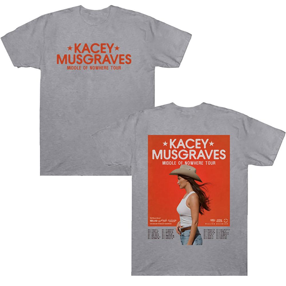 Kacey Musgraves Middle of Nowhere Tour T Shirts Pure Cotton Tees Round Neck Short Unisex Tee Comfort Clothing