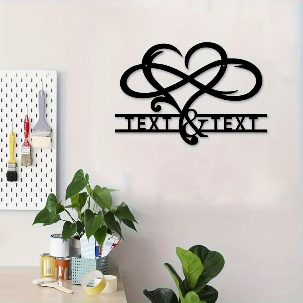 1pc Custom Metal Love Knot Wall Art, Personalized Couple Name Sign, Romantic Gift for Home, Office & Wedding, No Battery, Wall Decor