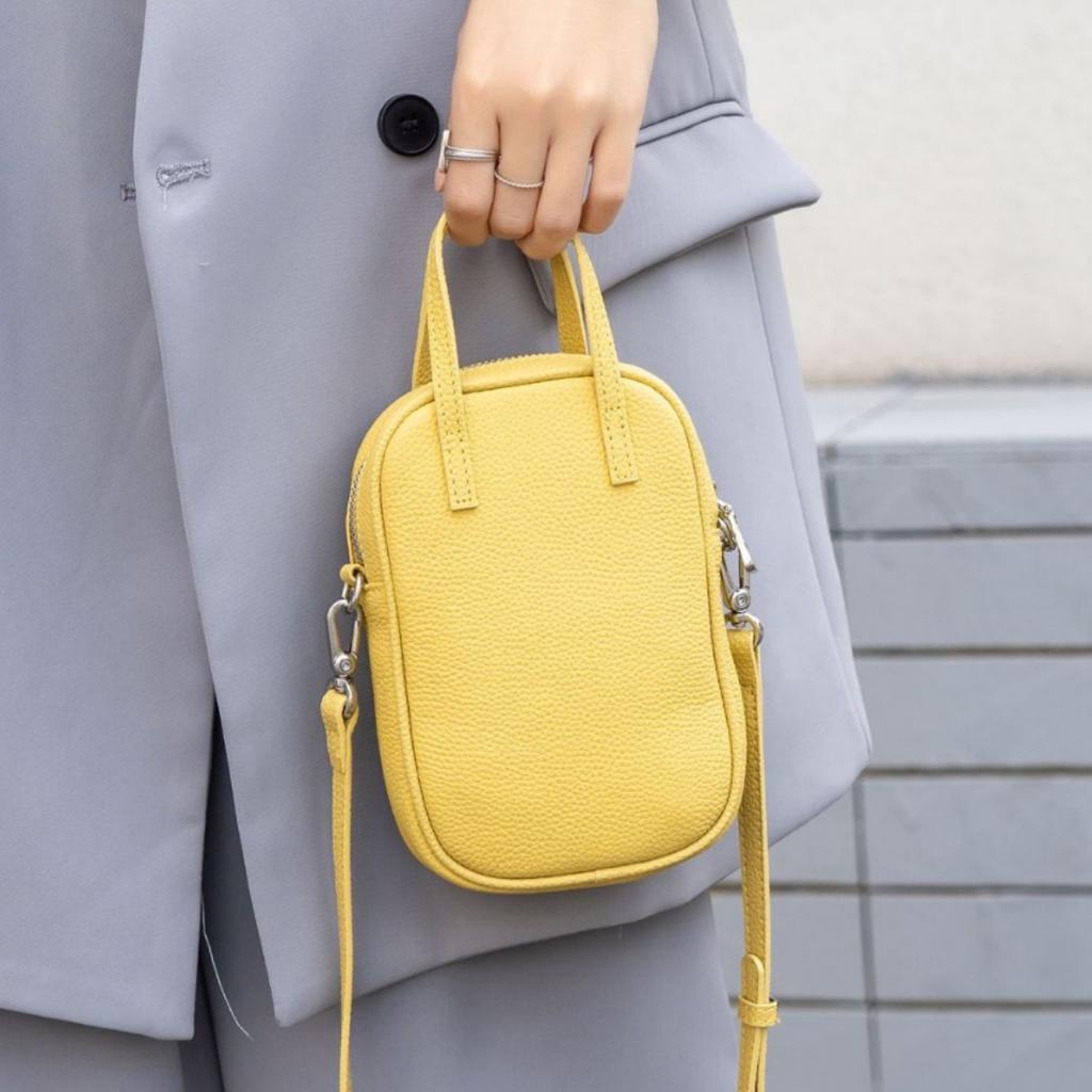 Kuskinn Skulderveske Allsidig Kvinnelig Student Søt Dame Rombe Messenger Skinnveske Praktisk Nøkkelkort Mobiltelefonveske