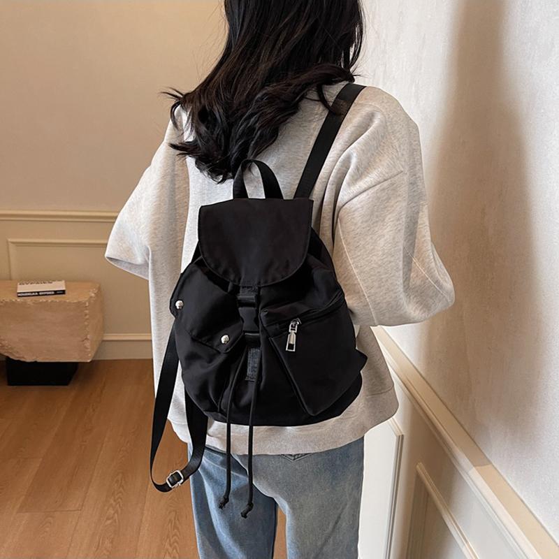 Women's Lightweight Nylon Candy Color Backpack Fashion Large Capacity Summer Travel Shoulder Bag Student Schoolbag For Outdoor Daily Use CLE