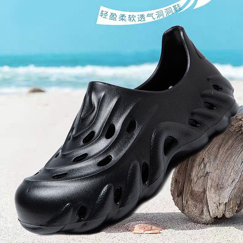 

Summer wear casual creek non-slip beach cool slippers hole shoes water ripple men s sandals men 45 чёрный