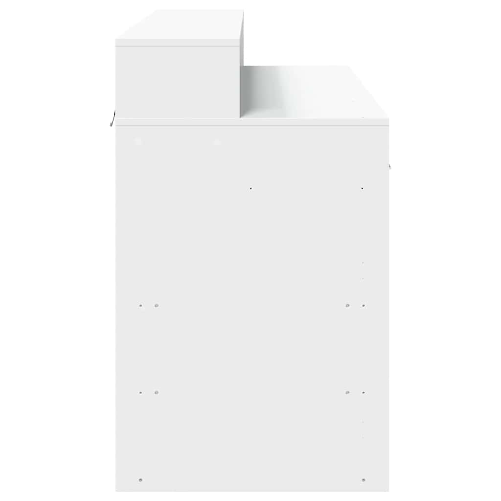 Vidaxl Biurko Z Podświetleniem Led, Białe, 120X55X91 Cm
