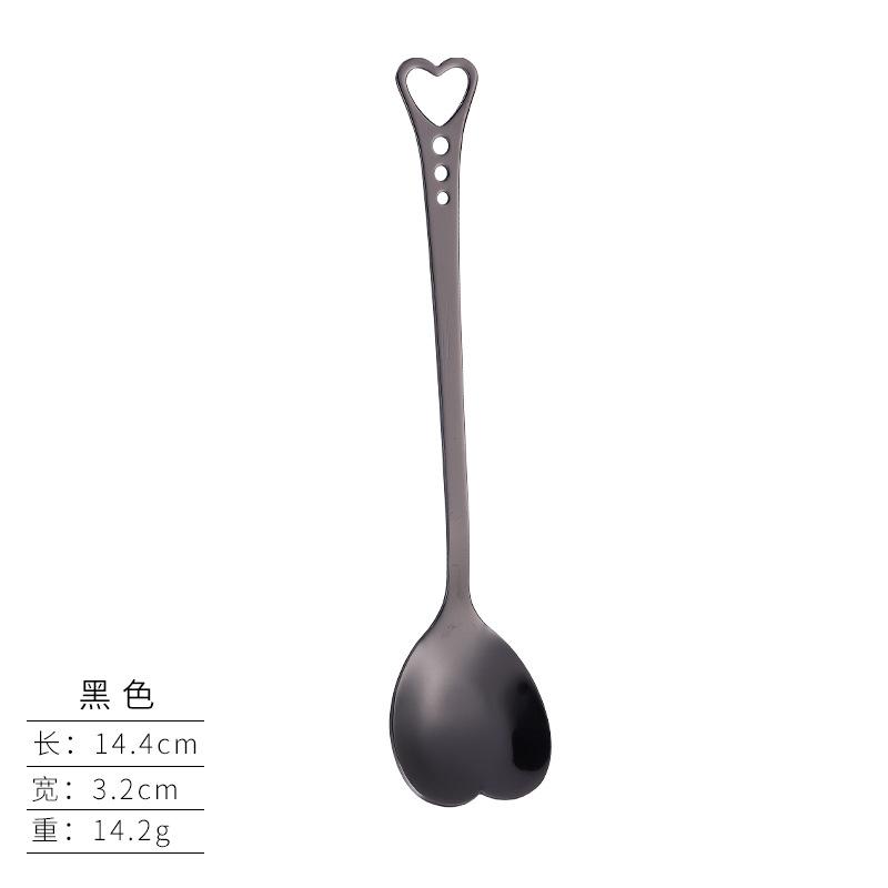 Heart-shaped Coffee Spoon Stainless Steel Teaspoons Mixing Spoon Dessert Snack Scoop Ice Cream Milk Tableware Kitchen Tool