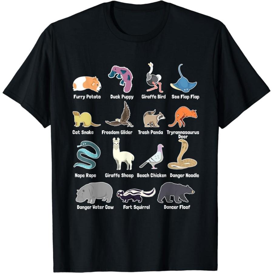 ZAANU Animals of The World - Rare Exotic Animals Funny Memes Gift T-Shirt S