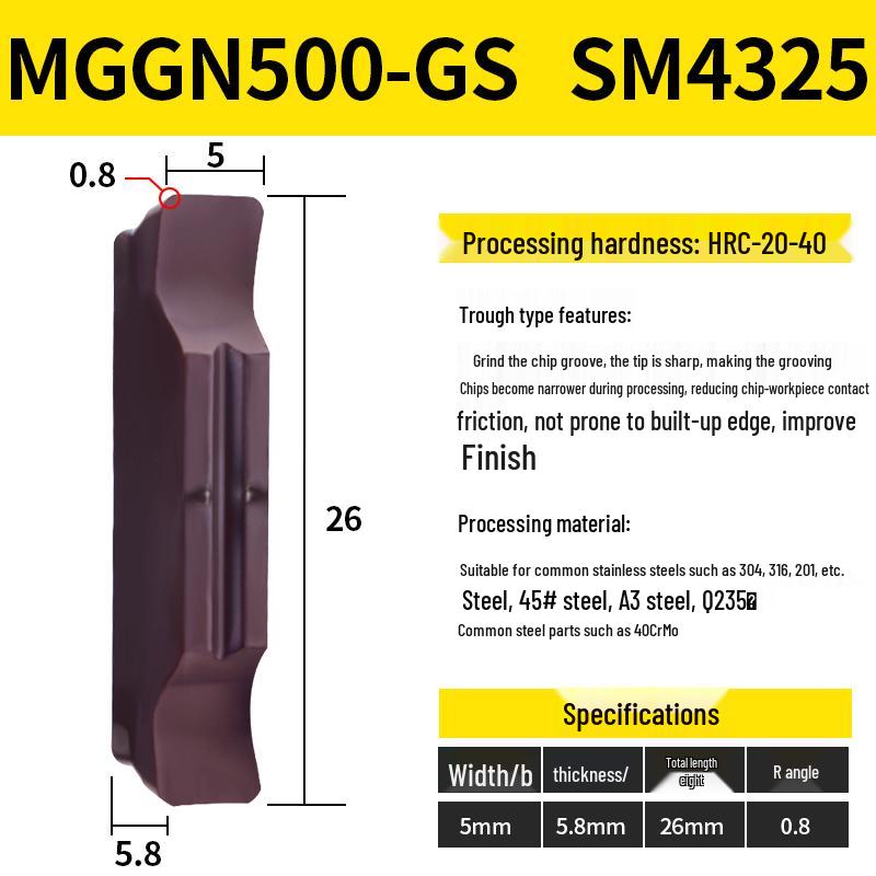 CNC Grooving Blade MGMN300/400-M for Stainless Steel, Ceramic, Aluminum Lathe Parting Tool Inserts