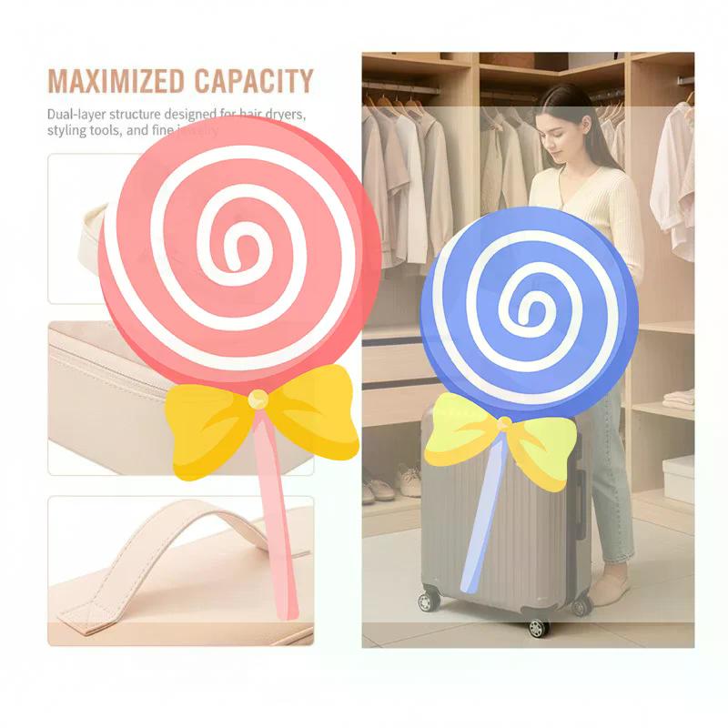 Portable Travel Hair Dryer Bag Large Hair Tool Storage Lightweight Organizer for Vacation Business
