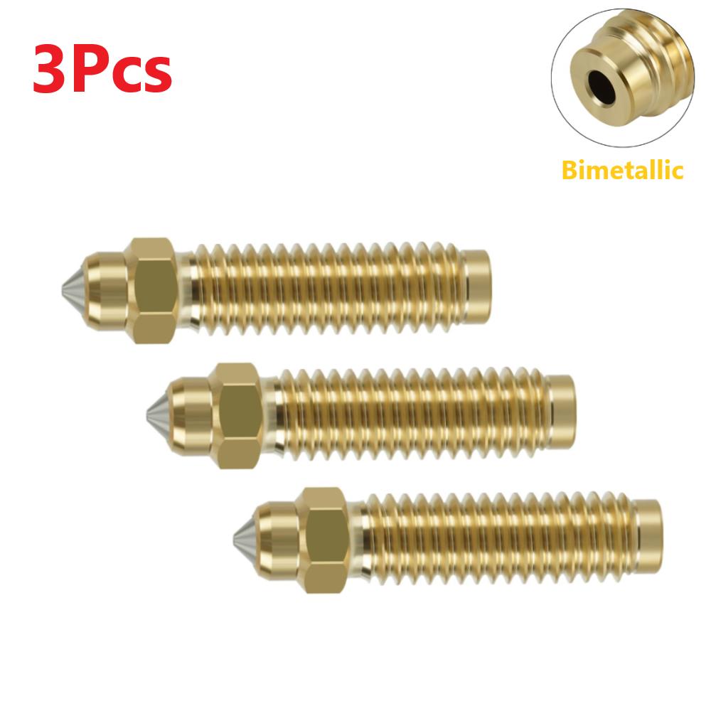 1-10Pcs Bimetallic Nozzle For Elegoo Centauri Carbon Brass Hardened Steel Hotend Nozzle 0.2/0.4/0.6/0.8mm 3D Printer Accessories
