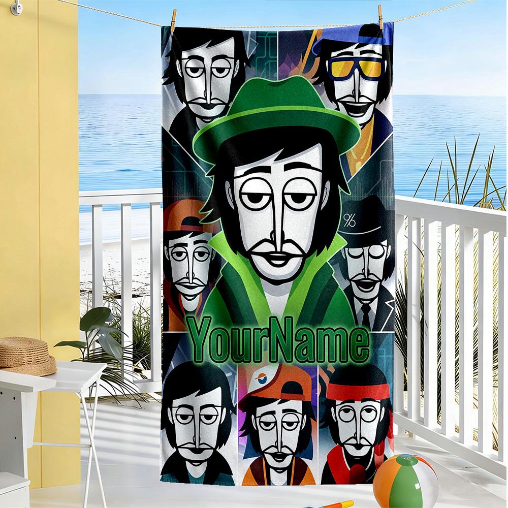 Incredibox Customizable Name Beach Towel Quick-Dry Soft Microfiber