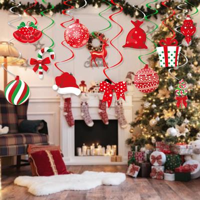 12-Piece Christmas School Classroom Decoration Lollipop Snowflake Gift Bag Spiral Pendant Pendant Custom