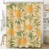 Vintage Floral Shower Curtain with Sunflower Pattern Rustic Decor for Bathroom Customizable Size 150x180cm