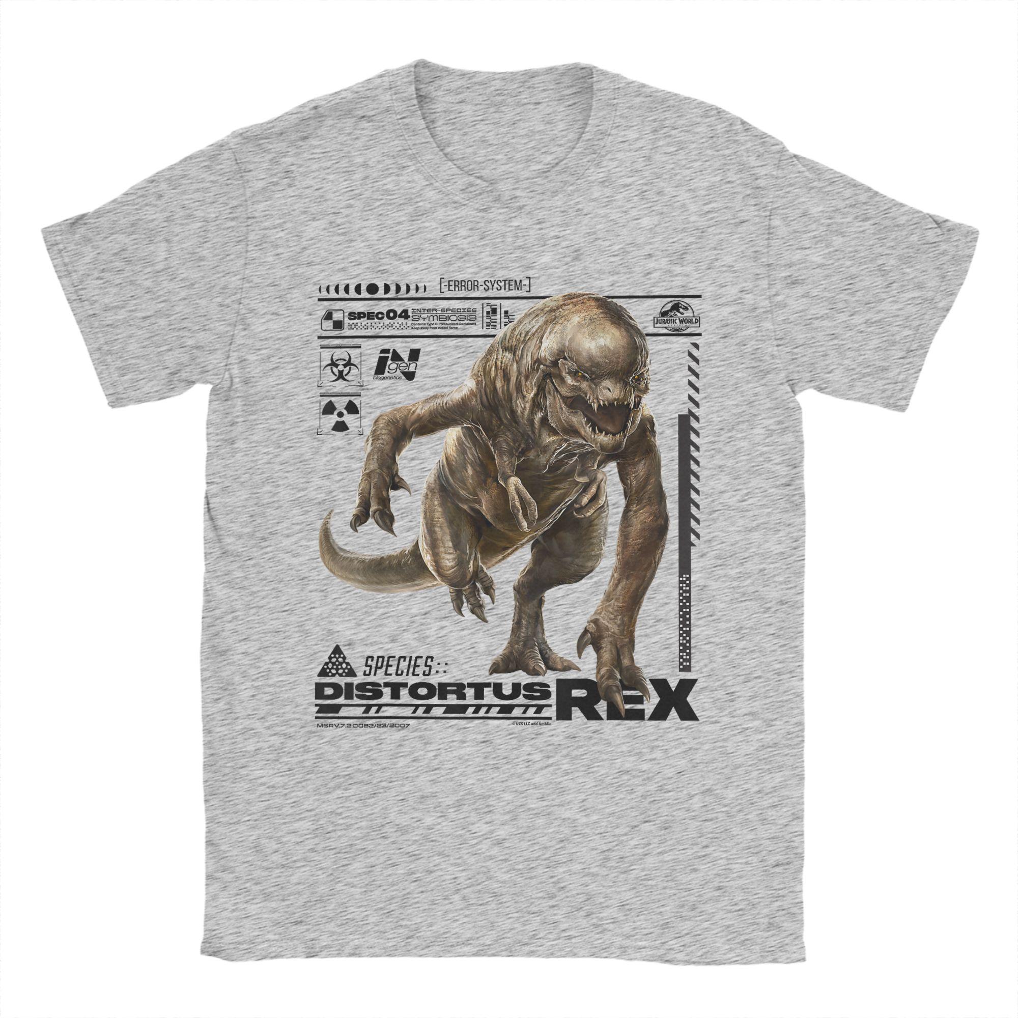 

Jurassic World Rebirth Distortus Rex Ingen Species File Футболки Чоловічі Футболки з Чистої Бавовни Футболка з Коротким Рукавом Одяг S