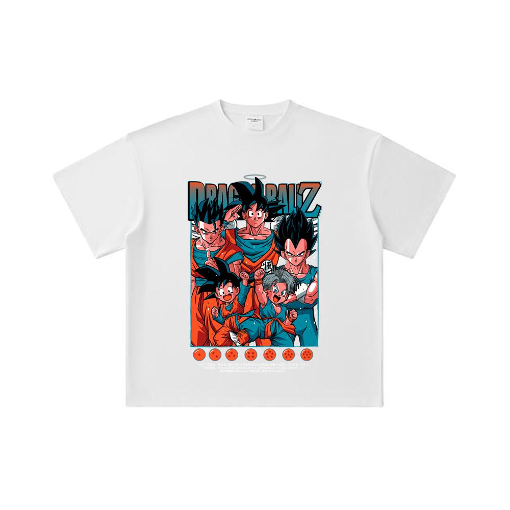 260 GSM Double Yarn 32 Count 100% Cotton Dragon Ball V37 Print Unisex Heavy Cotton T Shirt