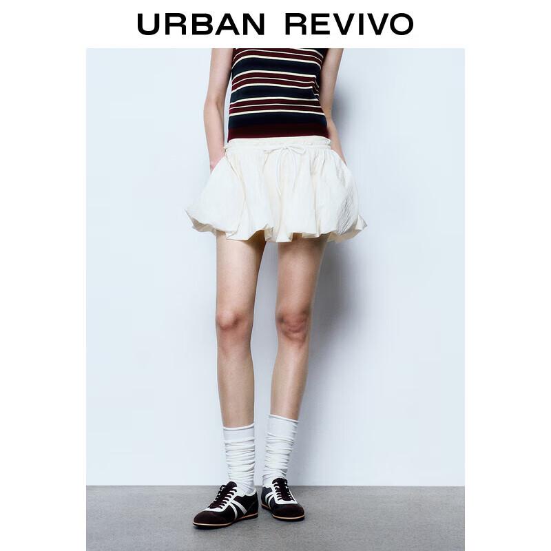 UR 2025 Spring Ruffle Trim Colorblock Mini Skirt S (XS-S)