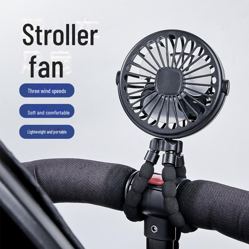 Octopus Rechargeable Handheld Mini Fan with Night Light for Baby Strollers, Dorms, and Offices