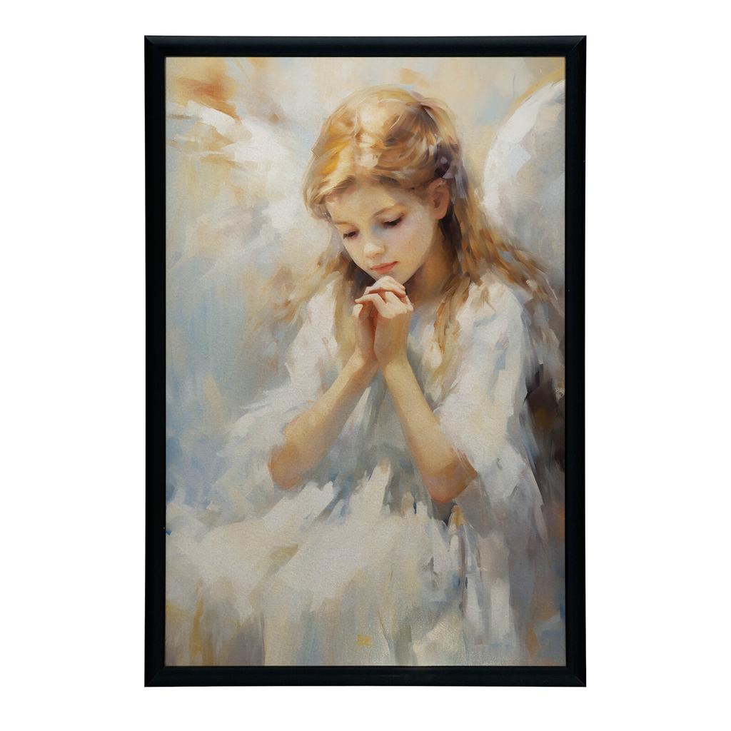 Charming Heavenly Guardian Charming Heavenly Guardian, 30X40 Cm, Light Oak Wooden Frame, 230 Gsm Matte Paper