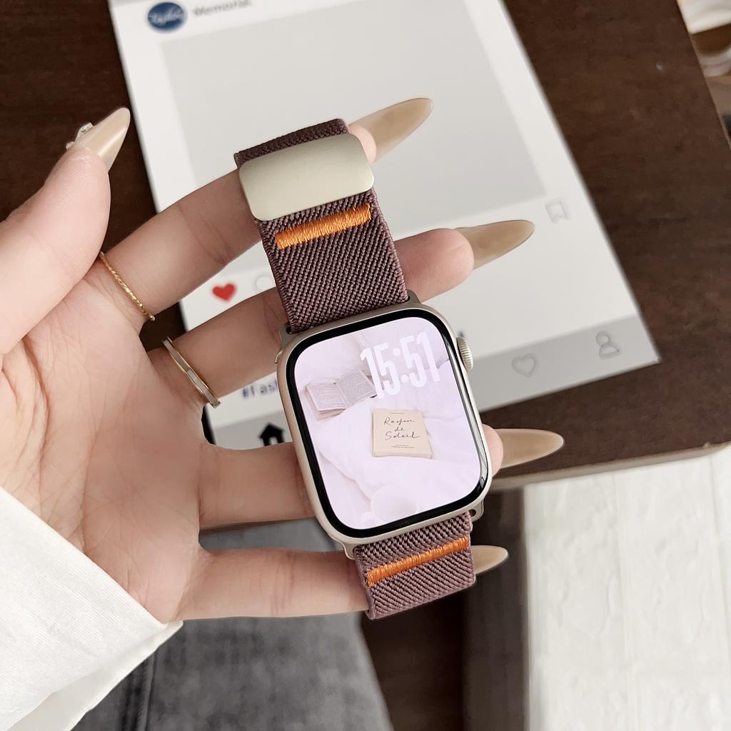 New Magnetic elastic force nylon For Apple Watch band S10/9/8/7/6/5/4/ 38mm 40mm 41mm 42mm 44mm 45mm 46mm 49mm Strap