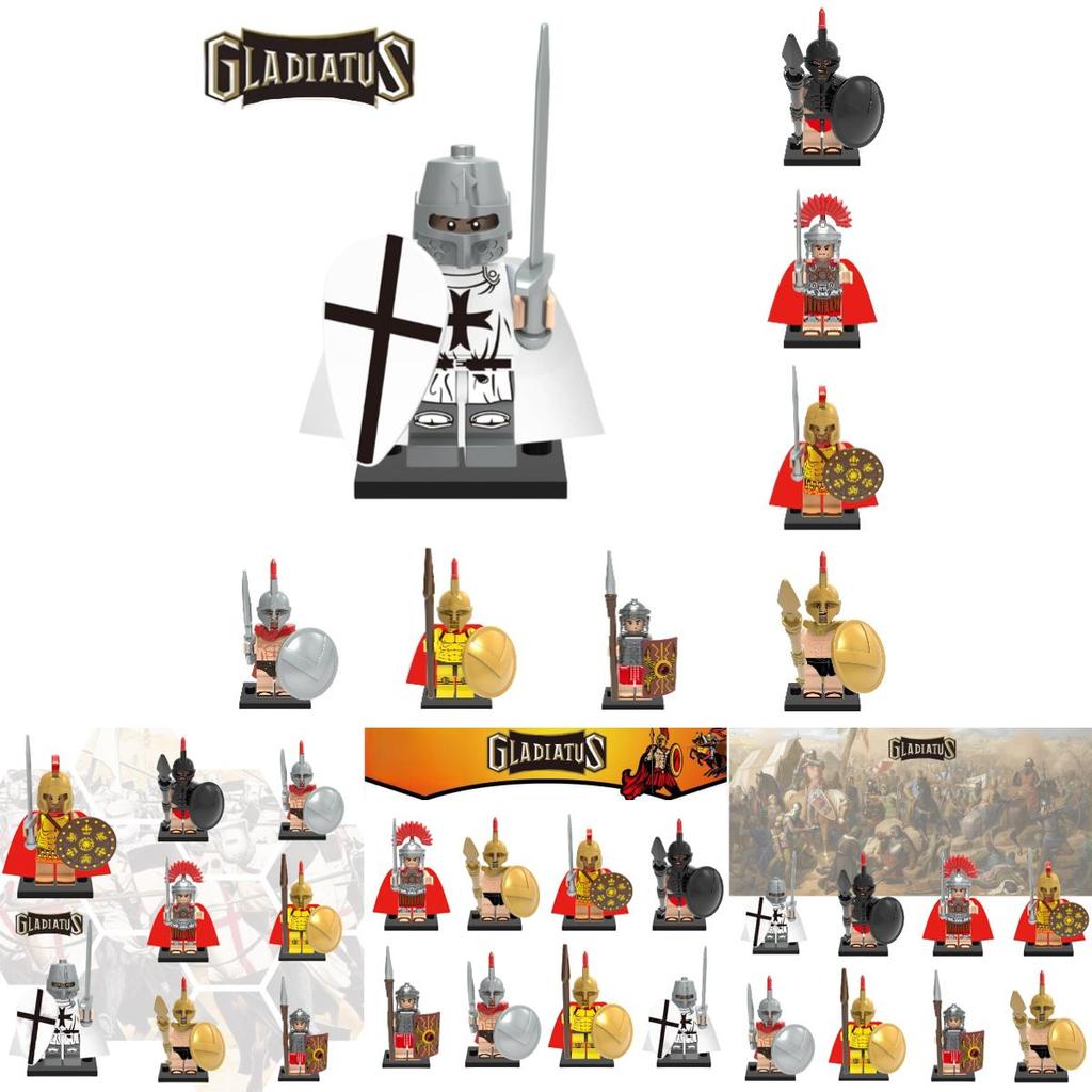 Premium Plastikbausteine Spielzeug X0164 Antike Römische Spartanische Kreuzfahrer Figuren Set X643-650