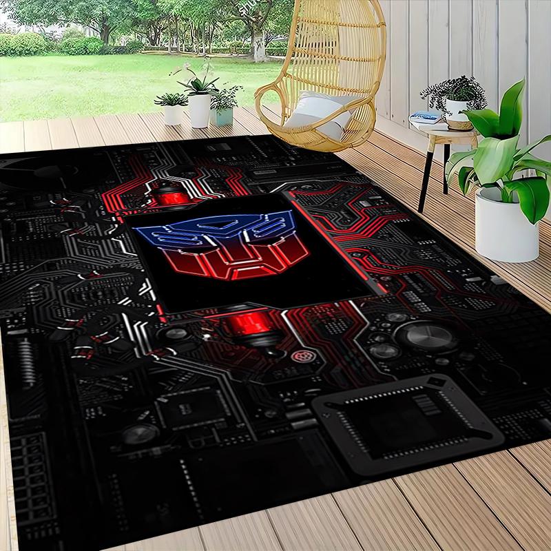 1Pc Transformers Optimus Prime Statue Carpet Rug Customizable Soft Washable Antislip Home Living Room Sofa Mats Personalized Rug 091782