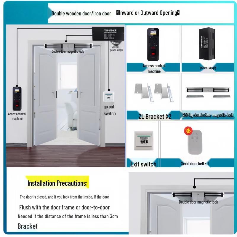 Hikvision Dual Door Fingerprint Access Control System Kit