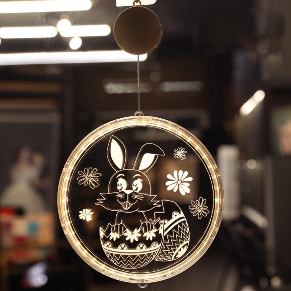 Oster-LED-Lichter mit Saugnäpfen Fensterhänge-Dekolichter 3D Acryllichter für Zuhause