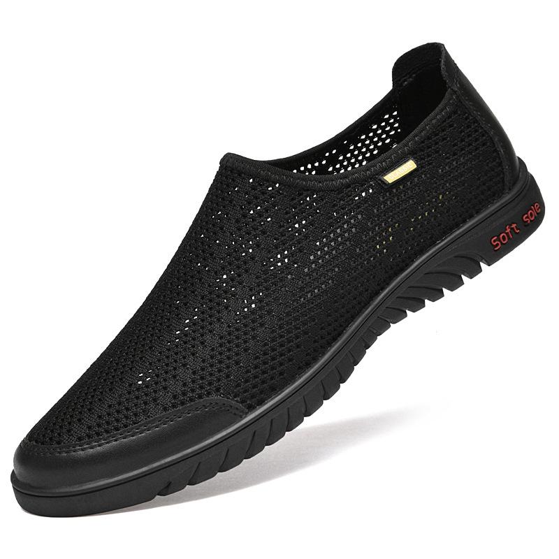 Men's Breathable Mesh & Cowhide Slip-On Loafers