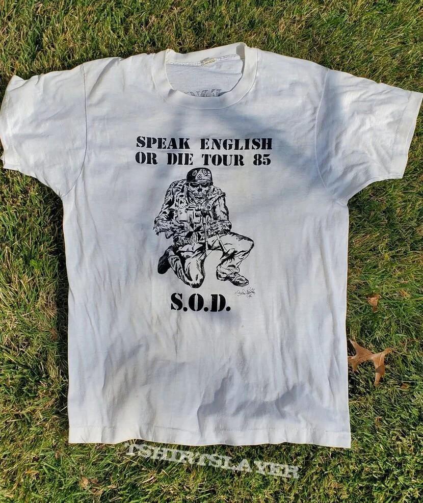 

S.O.D. Stormtroopers Of Death Speak English Or Die short sleeve shirt VK00204 Unisex T-Shirt XXXXL
