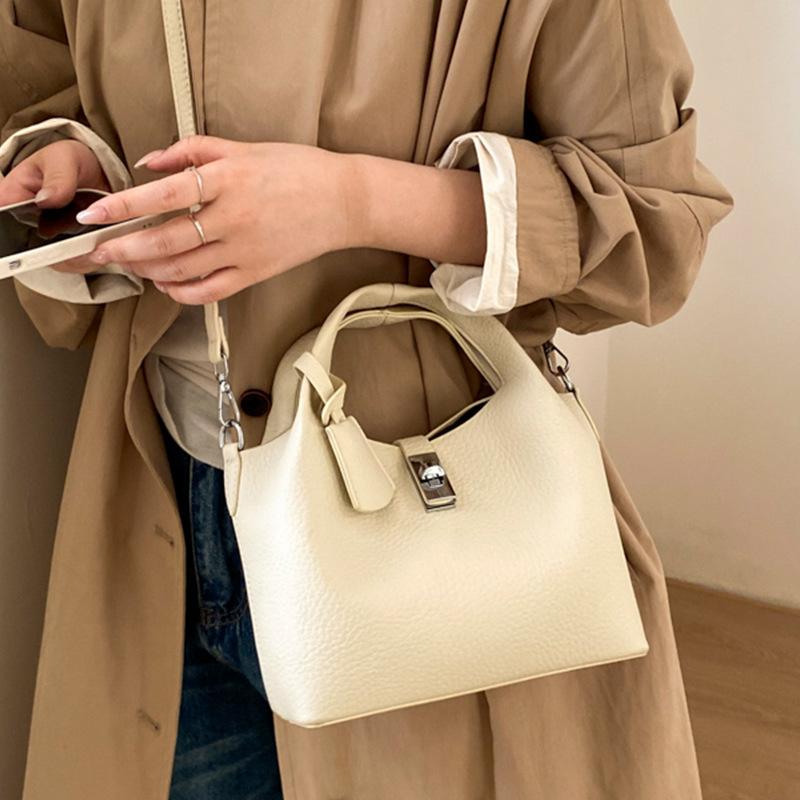 High-end Style Small-batch Fashion Minimalist Handbag, Shoulder Strap Crossbody Bucket Bag