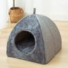 Foldable Cat Bed for Indoor Cats, 2 in 1 Cat House with Removable Cushioned Pillow