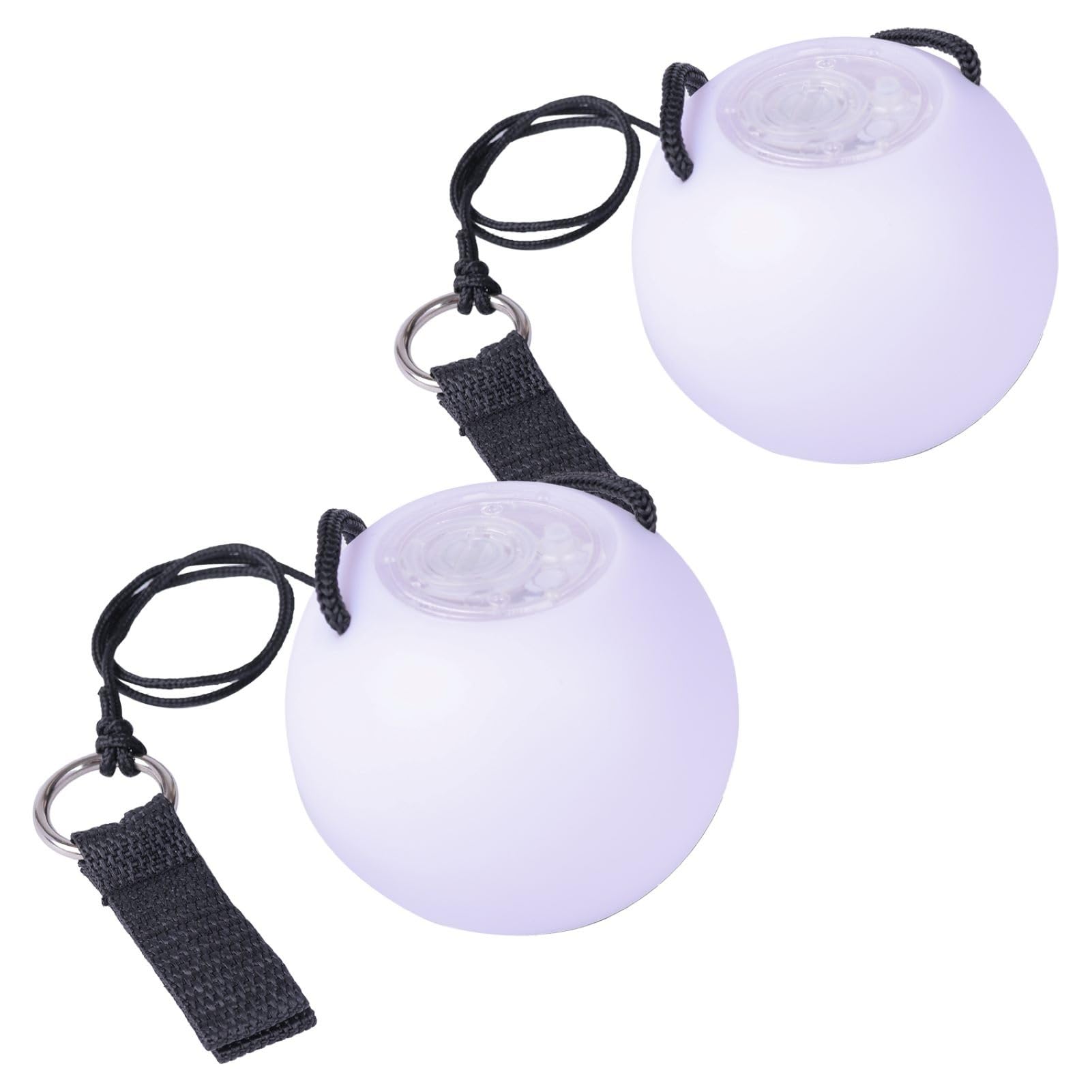 

CAWKAY Светодиодные пои, набор из 2 штук, светящиеся шары, мягко светящиеся пои, радужная высокая стробоскопия, вращающиеся, светящиеся (Набор из 2)