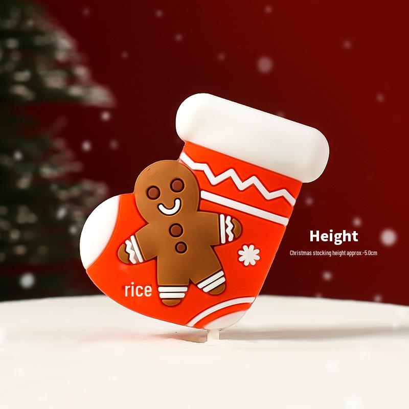 Popular Soft Glue Christmas Cake Ornaments: Santa Claus & Snowman Inserts for Holiday Party Desserts