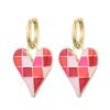 Colorful Love Heart Pendant Gold Color Stainless Steel Earrings For Women Jewelry Vintage Statement Enamel Round Hoop Earrings
