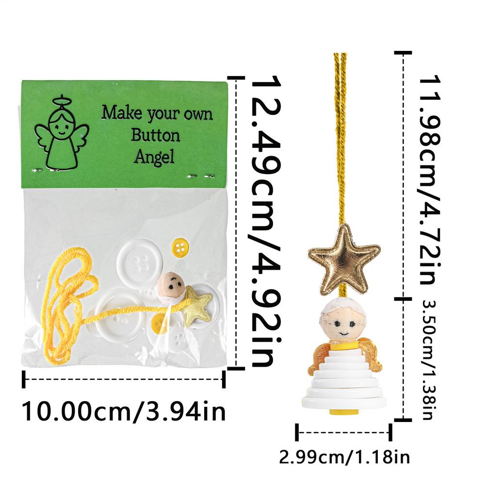 DIY Button Christmas Snowman Decoration Kit Interactive Hangable Cute Santa Claus Button Craft Button Christmas Tree Ornament