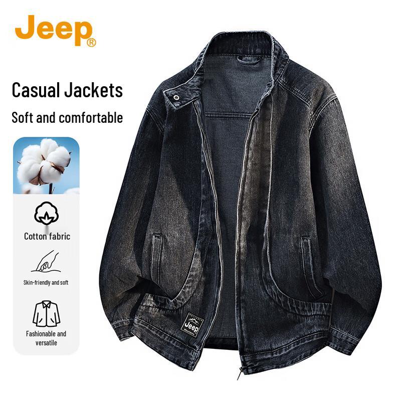 

JEEP Men s Casual Loose Fit Denim Jacket 3XL